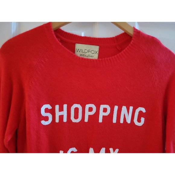 Wildfox Red Shopping Is Cardio white Label sweater size Medium long sleeve - Picture 5 of 7